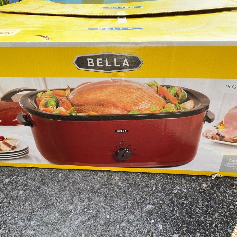 Bella 18 Quart Electric Roaster Turkey Oven Roast